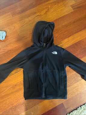The North Face Kids Black Hooded Zip Fleece Jacket